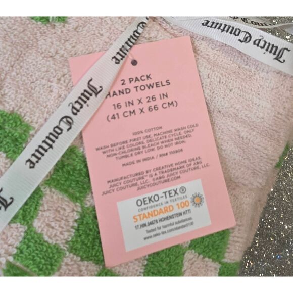 Juicy Couture Home Checkered Hand & WashTowel Set - Picture 4 of 5